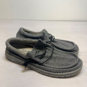 Hey Dude Wally L Stretch Steel Gray Slip-On Comfort Shoes - Men's Size 7